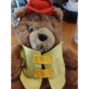 Vintage Enesco‎ Cherished Teddies Firebear Tug A Heart Teddie Bear Plush 1986